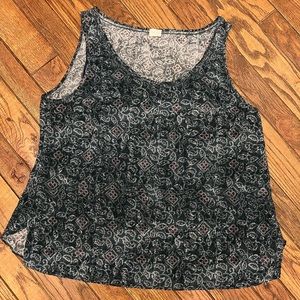 Poetry 100% silk denim blue patterned lightweight sleeveless tank